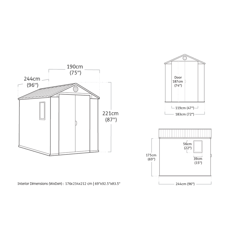 Keter 6’x8′ Darwin Heavy Duty Plastic Garden Shed – Green - Image 8