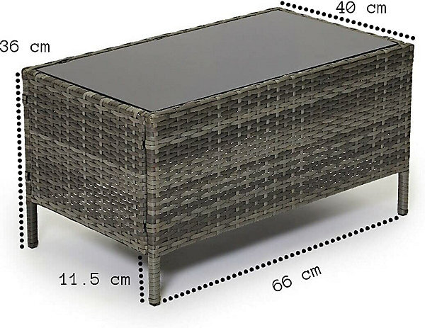 EVRE Grey Rattan Garden Furniture Set Patio Conservatory Balcony Outdoor 4 Seater - Image 3