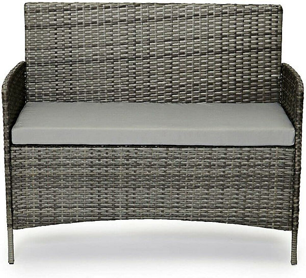 EVRE Grey Rattan Garden Furniture Set Patio Conservatory Balcony Outdoor 4 Seater - Image 8