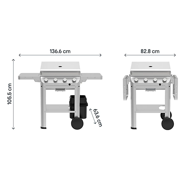GoodHome Powell 4 burner Gas BBQ, White - Image 11