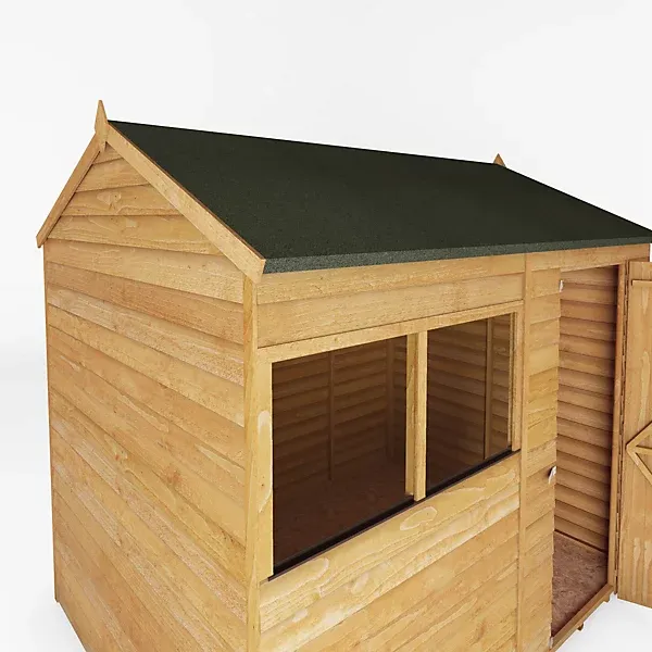 Mercia Overlap 8x6 ft Reverse apex Wooden Shed with floor & 2 windows - Image 5