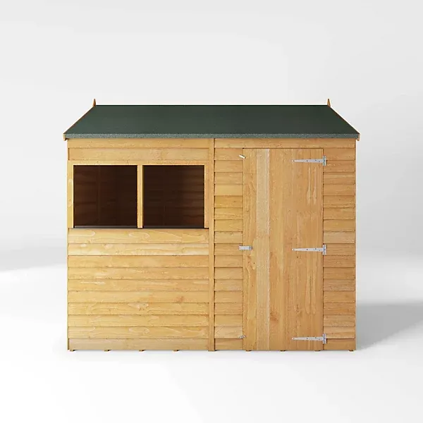 Mercia Overlap 8x6 ft Reverse apex Wooden Shed with floor & 2 windows - Image 2