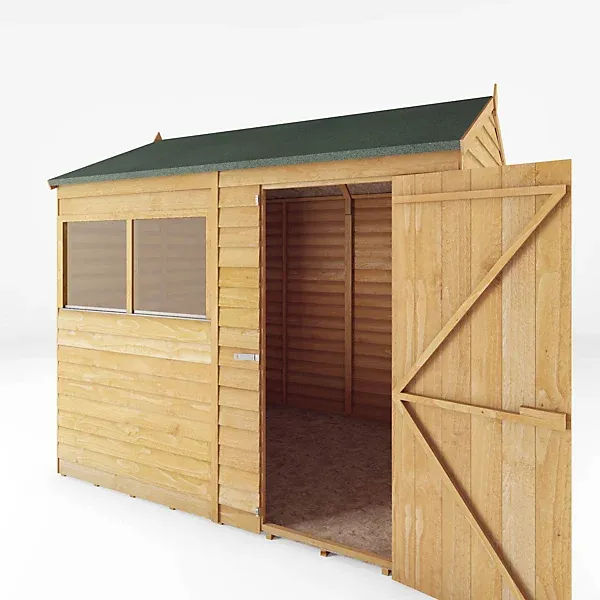 Mercia Overlap 8x6 ft Reverse apex Wooden Shed with floor & 2 windows - Image 3